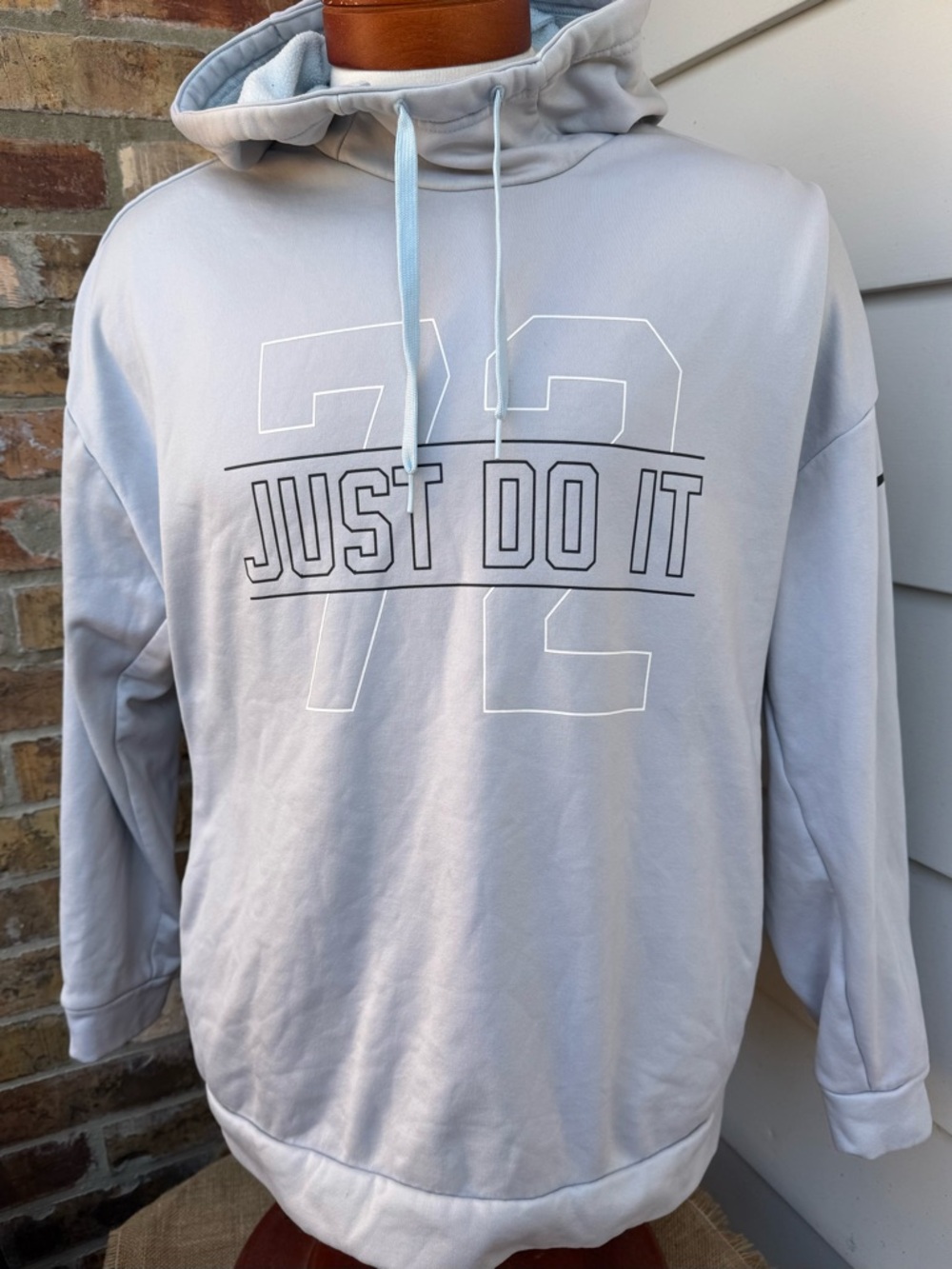 Nike Just Do It Hoodie Light Grey Blue "72" size XL